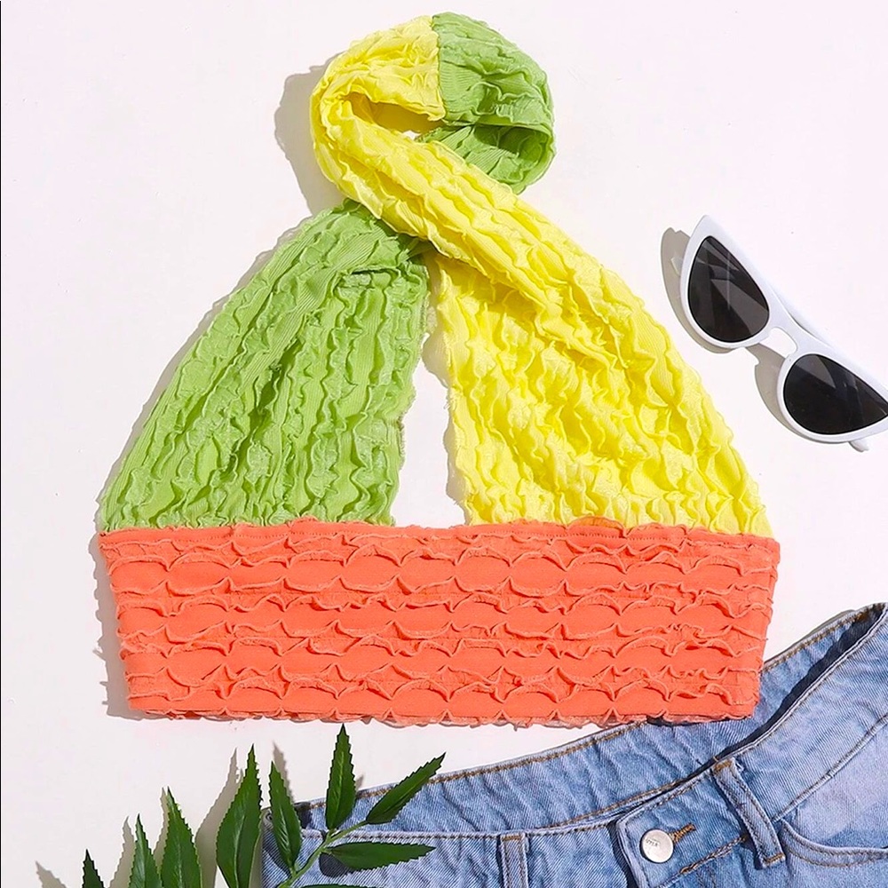 Color Block Halter Top